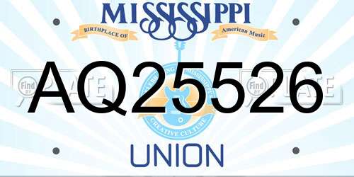 AQ25526 Mississippi License Plate