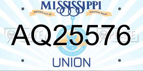 AQ25576 Mississippi License Plate