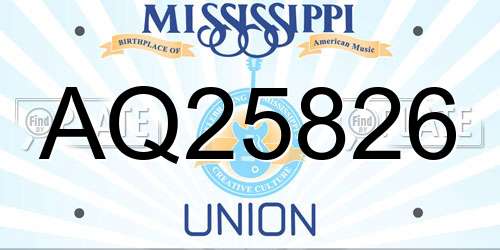 AQ25826 Mississippi License Plate