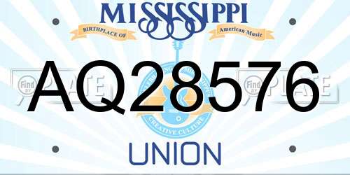 AQ28576 Mississippi License Plate