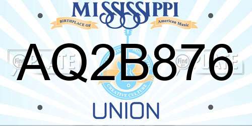 AQ2B876 Mississippi License Plate