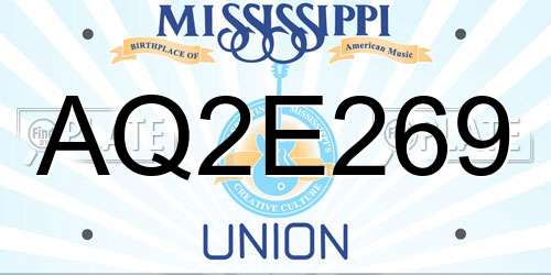 AQ2E269 Mississippi License Plate