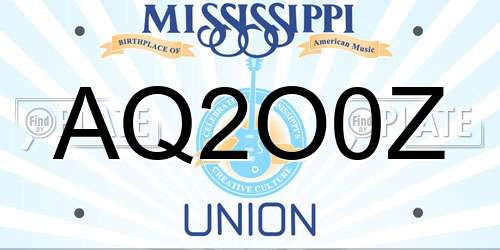 AQ2O0Z Mississippi License Plate
