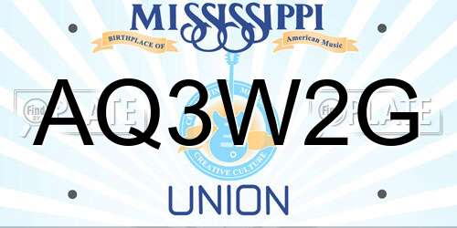 AQ3W2G Mississippi License Plate
