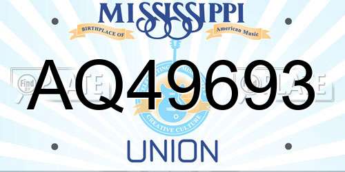 AQ49693 Mississippi License Plate