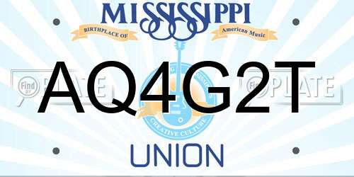 AQ4G2T Mississippi License Plate
