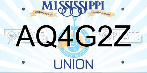 AQ4G2Z Mississippi License Plate