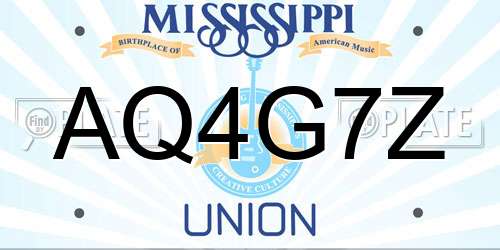 AQ4G7Z Mississippi License Plate