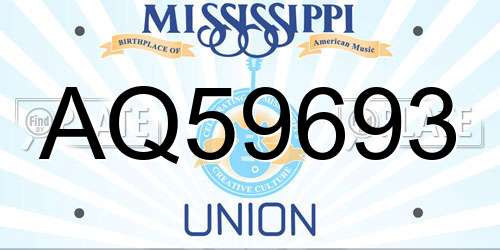 AQ59693 Mississippi License Plate