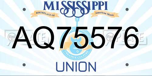 AQ75576 Mississippi License Plate
