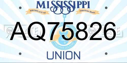AQ75826 Mississippi License Plate