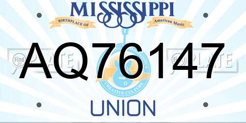 AQ76147 Mississippi License Plate