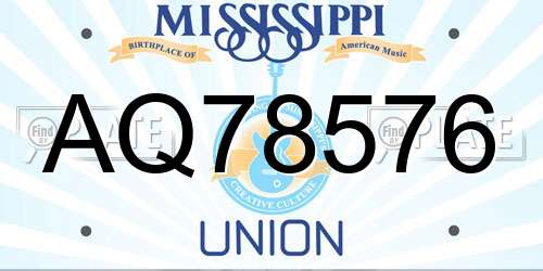 AQ78576 Mississippi License Plate