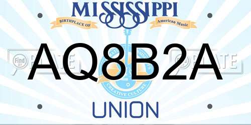 AQ8B2A Mississippi License Plate
