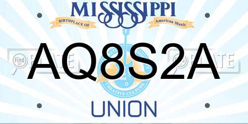 AQ8S2A Mississippi License Plate