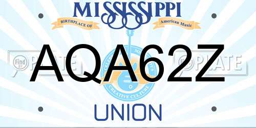 AQA62Z Mississippi License Plate