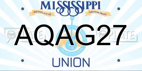 AQAG27 Mississippi License Plate