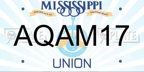 AQAM17 Mississippi License Plate