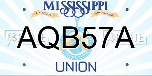 AQB57A Mississippi License Plate