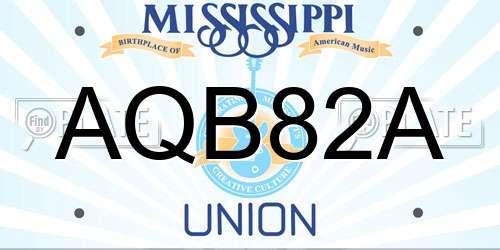 AQB82A Mississippi License Plate