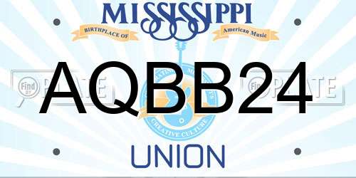 AQBB24 Mississippi License Plate