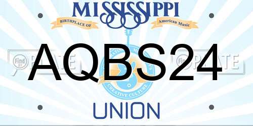 AQBS24 Mississippi License Plate