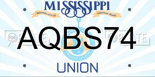 AQBS74 Mississippi License Plate