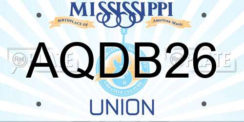 AQDB26 Mississippi License Plate