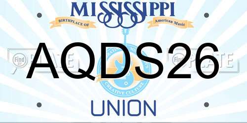 AQDS26 Mississippi License Plate