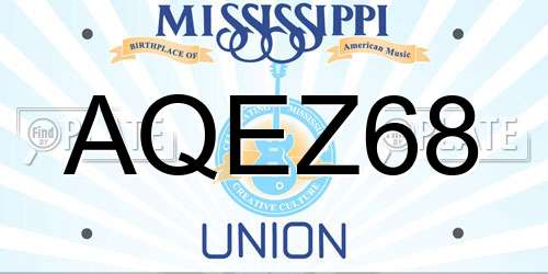 AQEZ68 Mississippi License Plate