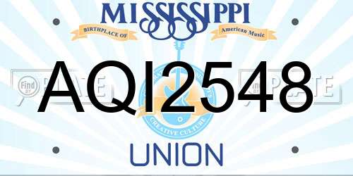 AQI2548 Mississippi License Plate
