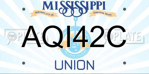 AQI42C Mississippi License Plate