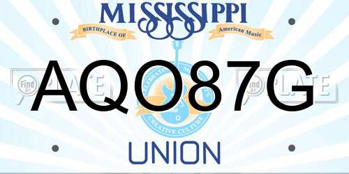 AQO87G Mississippi License Plate