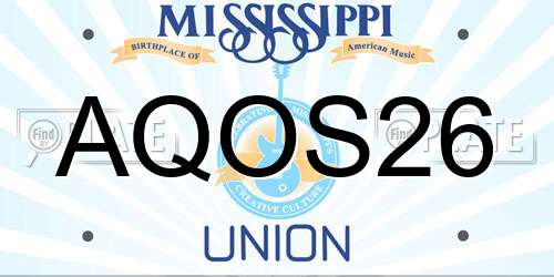 AQOS26 Mississippi License Plate