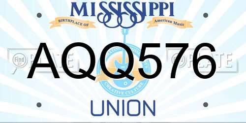 AQQ576 Mississippi License Plate