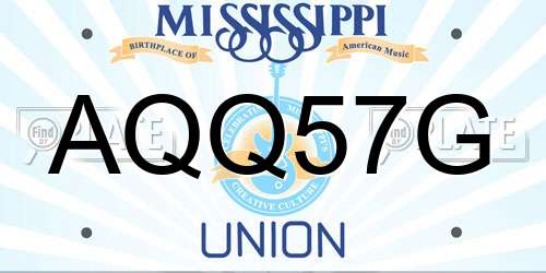 AQQ57G Mississippi License Plate