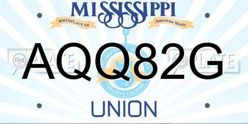 AQQ82G Mississippi License Plate
