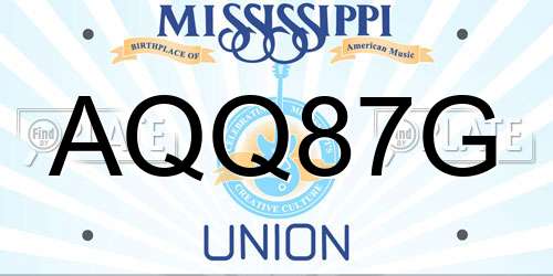 AQQ87G Mississippi License Plate