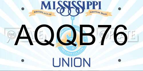 AQQB76 Mississippi License Plate