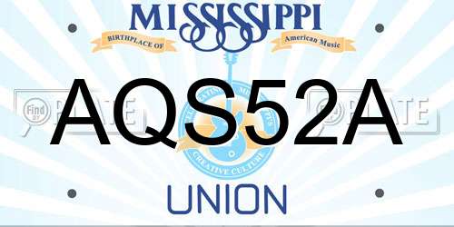 AQS52A Mississippi License Plate