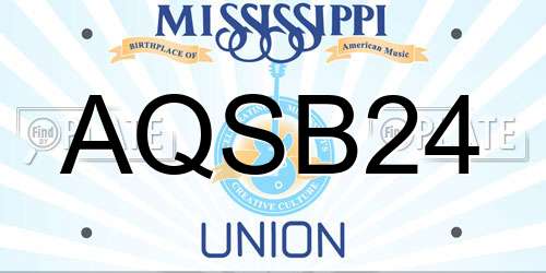 AQSB24 Mississippi License Plate