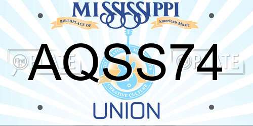 AQSS74 Mississippi License Plate