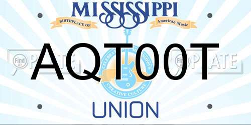 AQT00T Mississippi License Plate