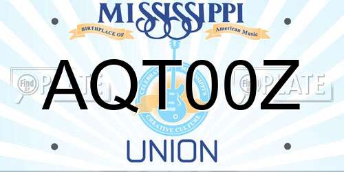 AQT00Z Mississippi License Plate