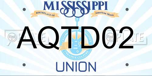 AQTD02 Mississippi License Plate