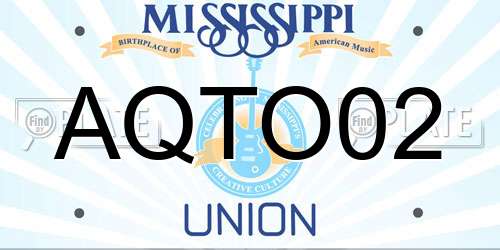 AQTO02 Mississippi License Plate