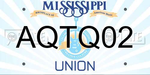 AQTQ02 Mississippi License Plate