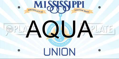 AQUA Mississippi License Plate