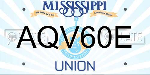 AQV60E Mississippi License Plate