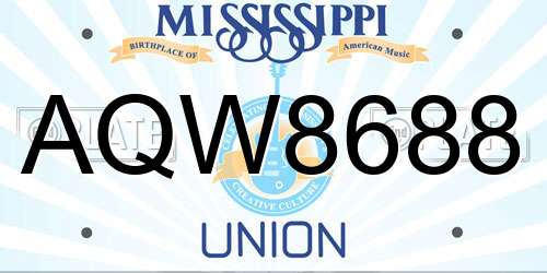 AQW8688 Mississippi License Plate